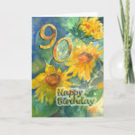 Happy 90th Birthday Greeting Card<br><div class="desc">A simple purpose elegant card to celebrate a 90th Birthday. Created from an original watercolor painting. I am happy to customize any of my cards for you and to create sets of cards and invitations for your special occasions.</div>