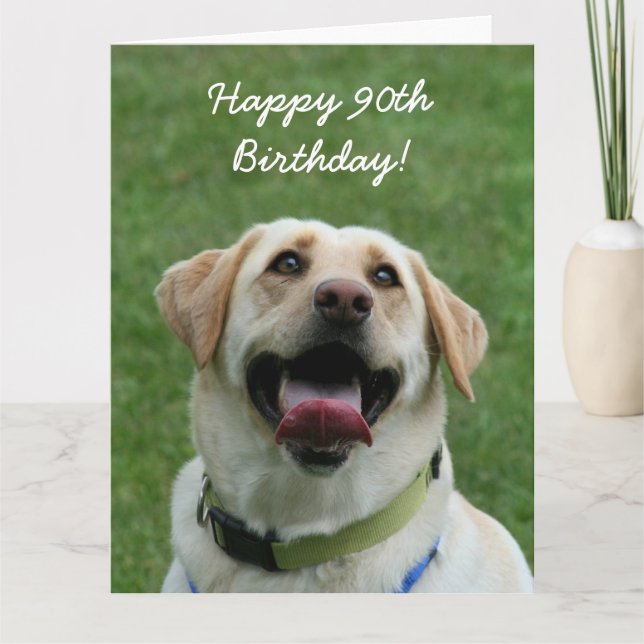 Happy 90th Birthday Labrador Retriever big card (Front)