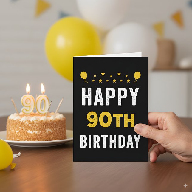Happy 90th Birthday Nonagenarian Celebration Party Card (Creator Uploaded)