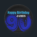 Happy 90th Birthday Personalised Paper Plates<br><div class="desc">Customisable Birthday paper plates.</div>