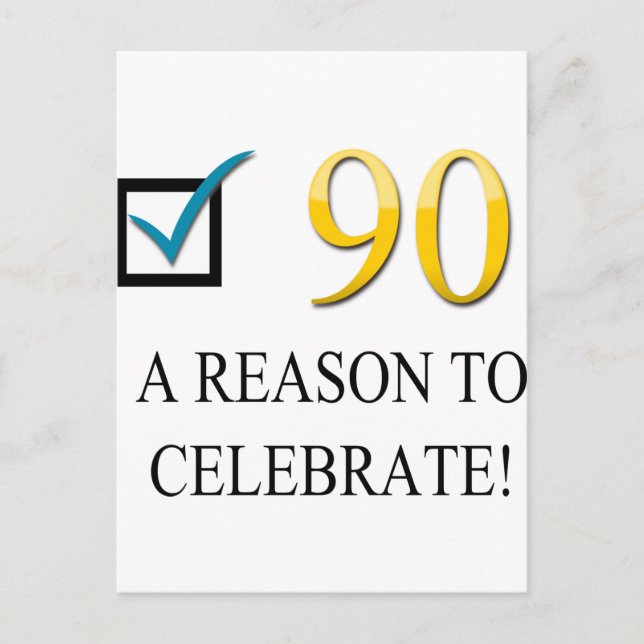 Happy 90th Birthday Postcard (Front)