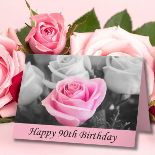 Happy 90th Birthday Rose Photography Card