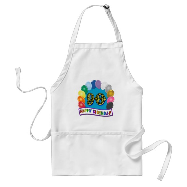 Happy 90th Birthday with Balloons Standard Apron (Front)