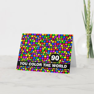 Happy 90th Birthday You Colour the World Holiday Card