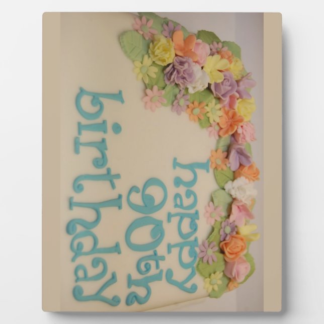 Happy 90th Colourful Birthday Plaque (Front)