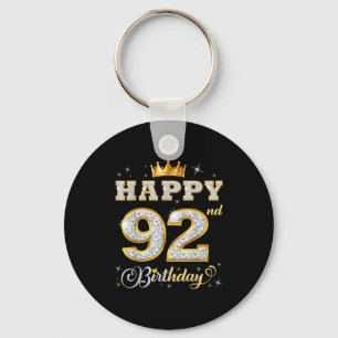Happy 92nd Birthday 92 Years Old Women Men Birthda Key Ring