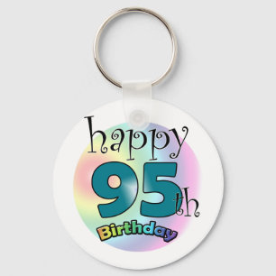 Happy 95th Birthday (blauw) Key Ring