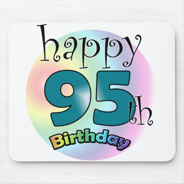Happy 95th birthday (blauw) mouse mat (Front)