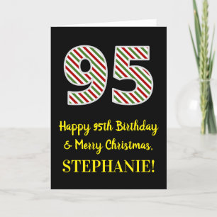 Happy 95th Birthday & Merry Christmas, Custom Name Card