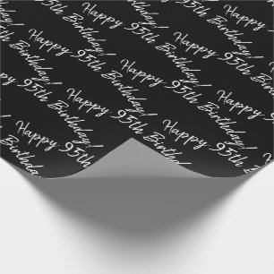 Happy 95th Birthday on black Wrapping Paper
