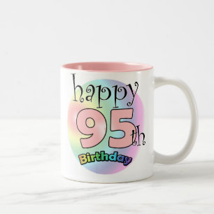 Happy 95th Birthday (roze) Two-Tone Coffee Mug