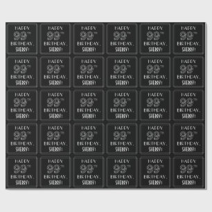 HAPPY 99TH BIRTHDAY; Art Deco Style w/ Custom Name Wrapping Paper