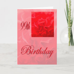 Happy 99th Birthday Dianthus Red Flower Card