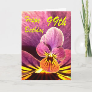 Happy 99th Birthday Flower Pansy Card