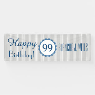 Happy 99th Birthday or ANY YEAR with stripes 2A Banner