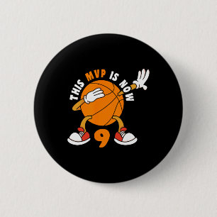 Happy 9 Birthday 9 Year Old Mvp Bysketbyll 9th Bir 6 Cm Round Badge
