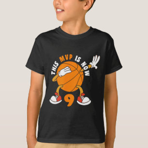 Happy 9 Birthday 9 Year Old Mvp Bysketbyll 9th Bir T-Shirt
