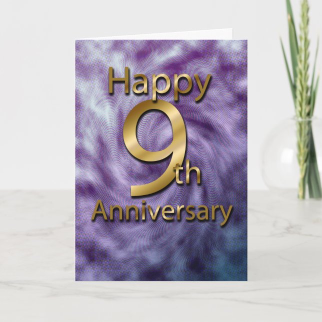 Happy 9th Anniversary (anniversary card) Card (Front)
