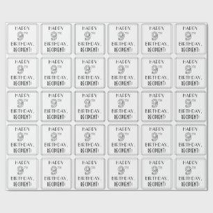 HAPPY 9TH BIRTHDAY; Art Deco Style; Custom Name Wrapping Paper