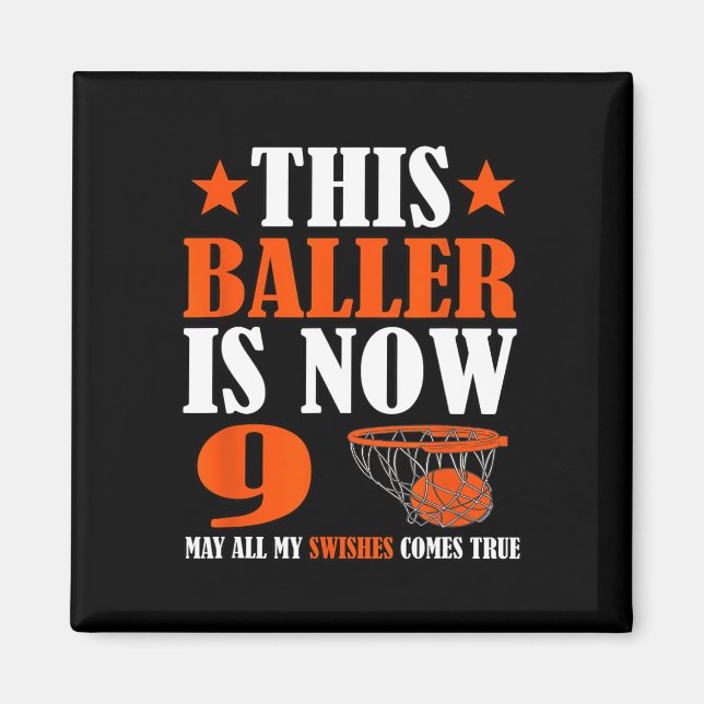 Happy 9th Birthday Basketball 9th Birthday  Magnet (Front)