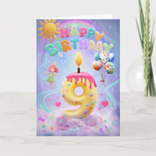 Happy 9th Birthday Card (Front)