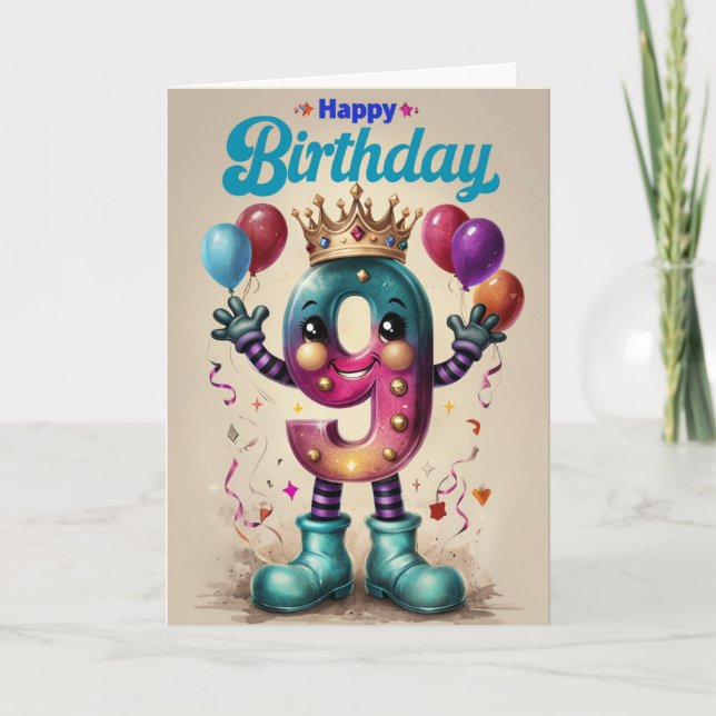 Happy 9th Birthday Card (Front)