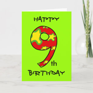 Happy 9th Birthday Card