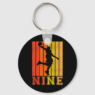 Happy 9th Birthday Decorations For Boys Basketball Key Ring