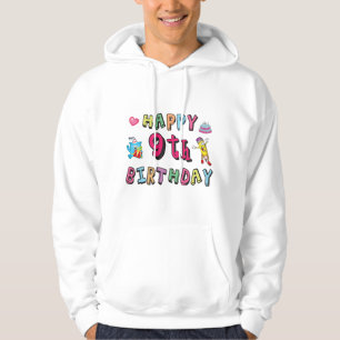 Happy 9th Birthday for 9 year old Kids B-day Hoodie