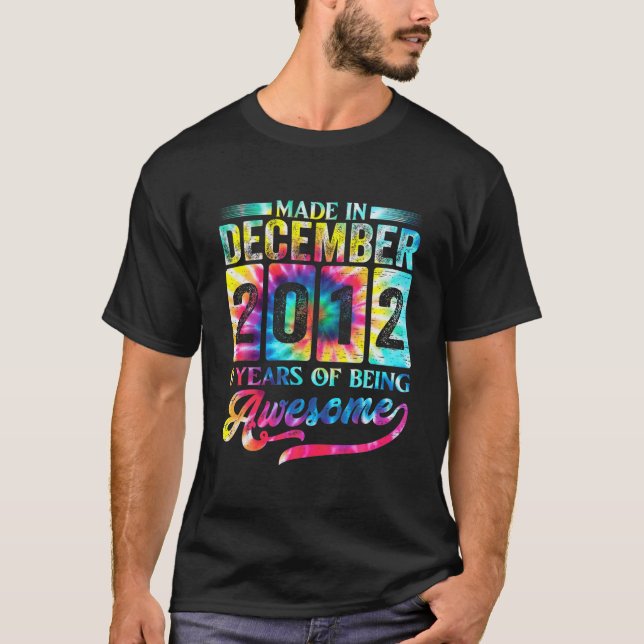 Happy 9Th Birthday Made In December 2012 T-Shirt (Front)