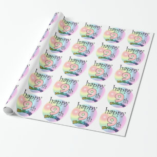 Happy 9th Birthday (roze) Wrapping Paper