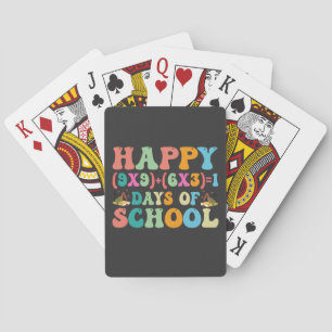 Happy (9X9)+(6X3)+1 Day Of School Funny Math Grade Playing Cards