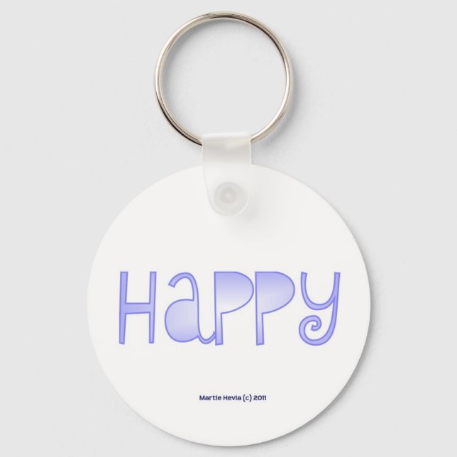 Happy - A Positive Word Key Ring (Front)