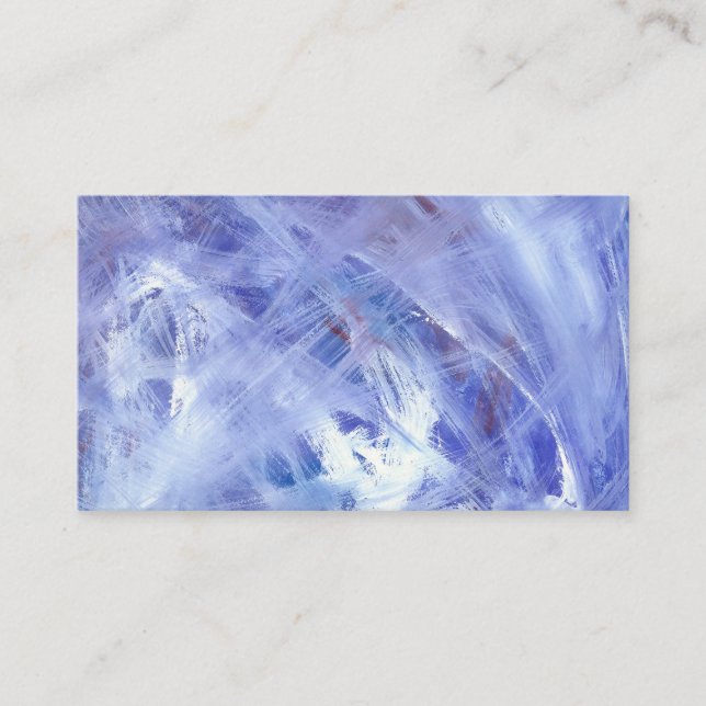 Happy Abstract Acrylic Art Painting in Blue White  Business Card (Front)