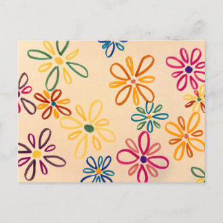 Happy Abstract Flower Postcard