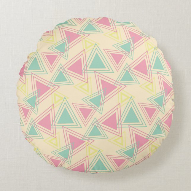 Happy Abstract Round Cushion (Front)