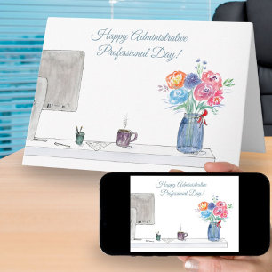 Happy Administrative Professional Day Watercolor Card