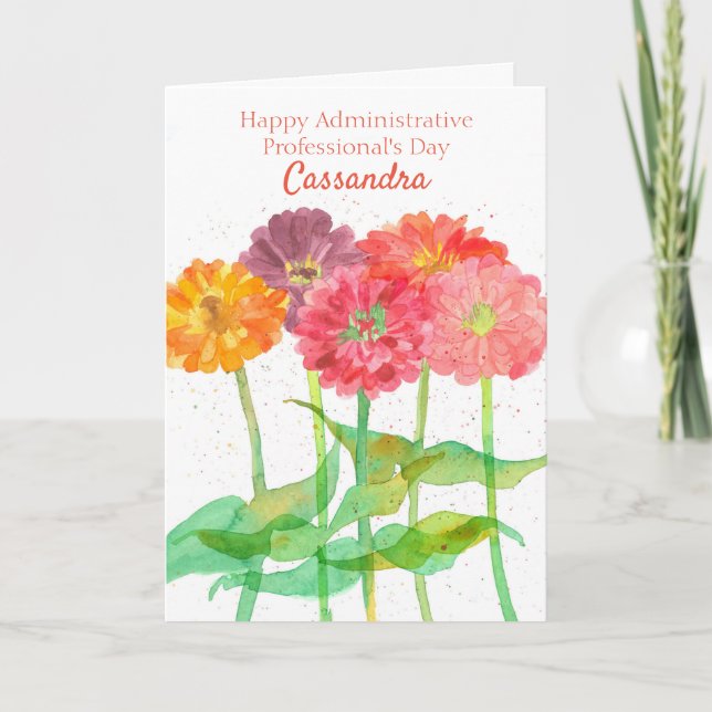 Happy Administrative Professional's Day Custom Card (Front)