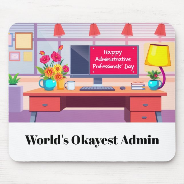 Happy Administrative Professionals Day Desk Mouse Mat (Front)