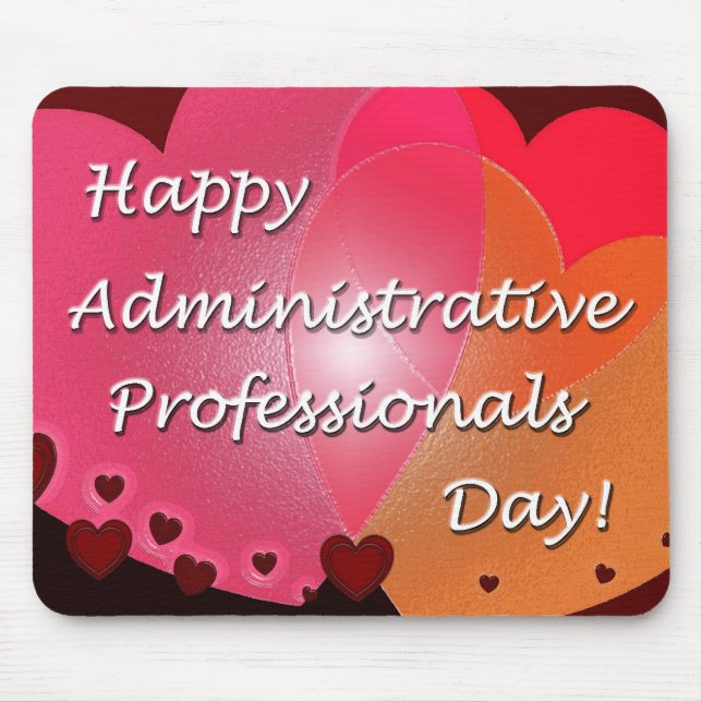 Happy Administrative Professionals Day Hearts Mouse Mat (Front)