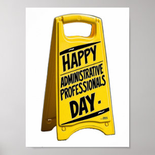 Happy Administrative Professionals Day yellow sign