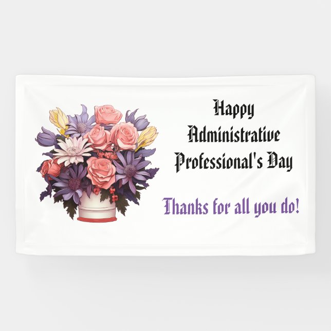 Happy Administrative Professionals Thank You  Banner (Horizontal)