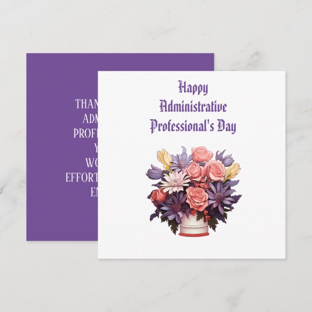Happy Administrative Professionals Thank You card (Front/Back)