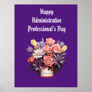 Happy Administrative Professionals Thank You card Poster