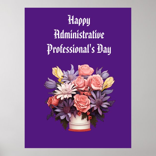 Happy Administrative Professionals Thank You card Poster (Front)