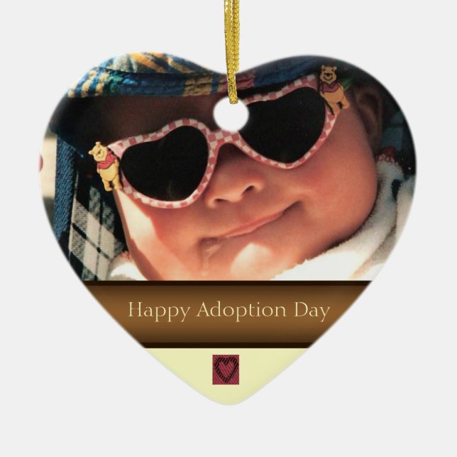 Happy Adoption Day Photo Ornament (Front)