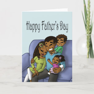 Happy African American Family Father's Day Card