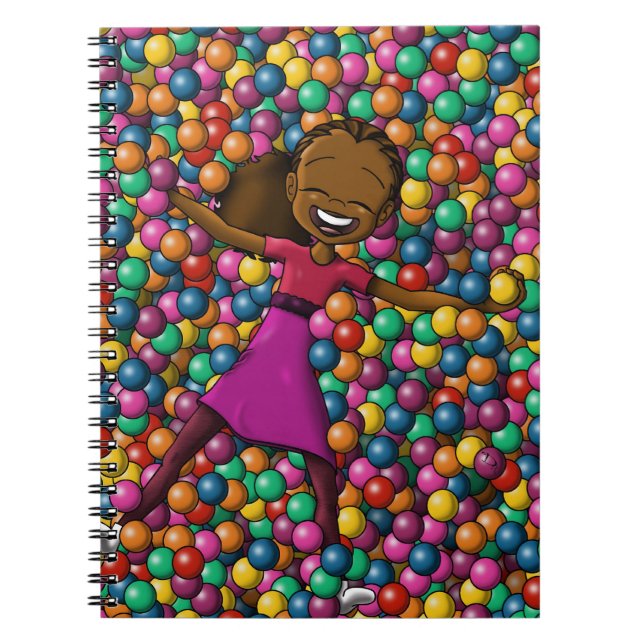 Happy African American Girl Notebook (Front)