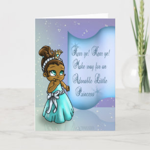Happy African American Princess Birthday Card