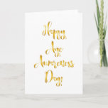 Happy age awareness day gold funny birthday card<br><div class="desc">Happy age awareness day gold font typography.</div>